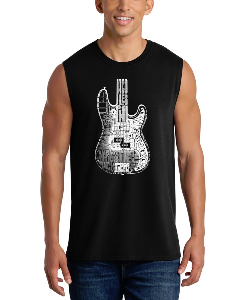 Men's Electric Guitar Word Art Graphic Tank Top
