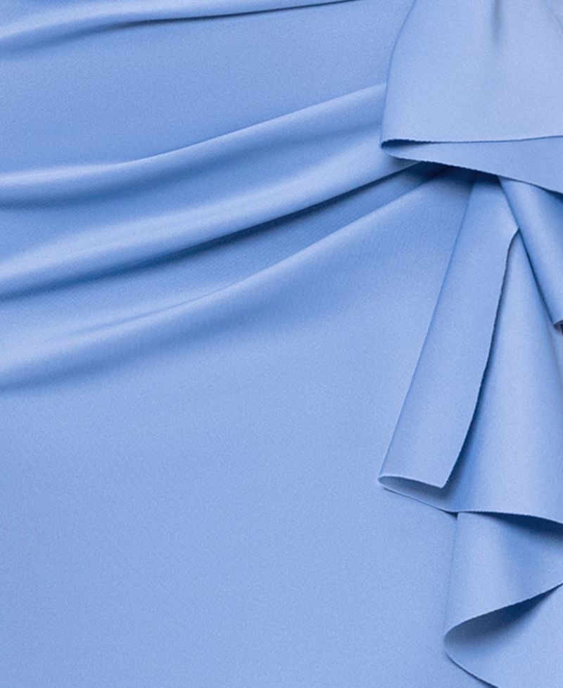 Plus Scuba Off-The-Shoulder Gown
