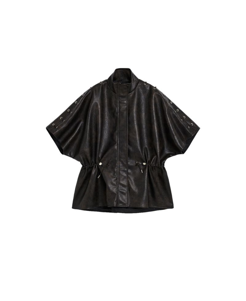 Women's Poncho Leather Effect