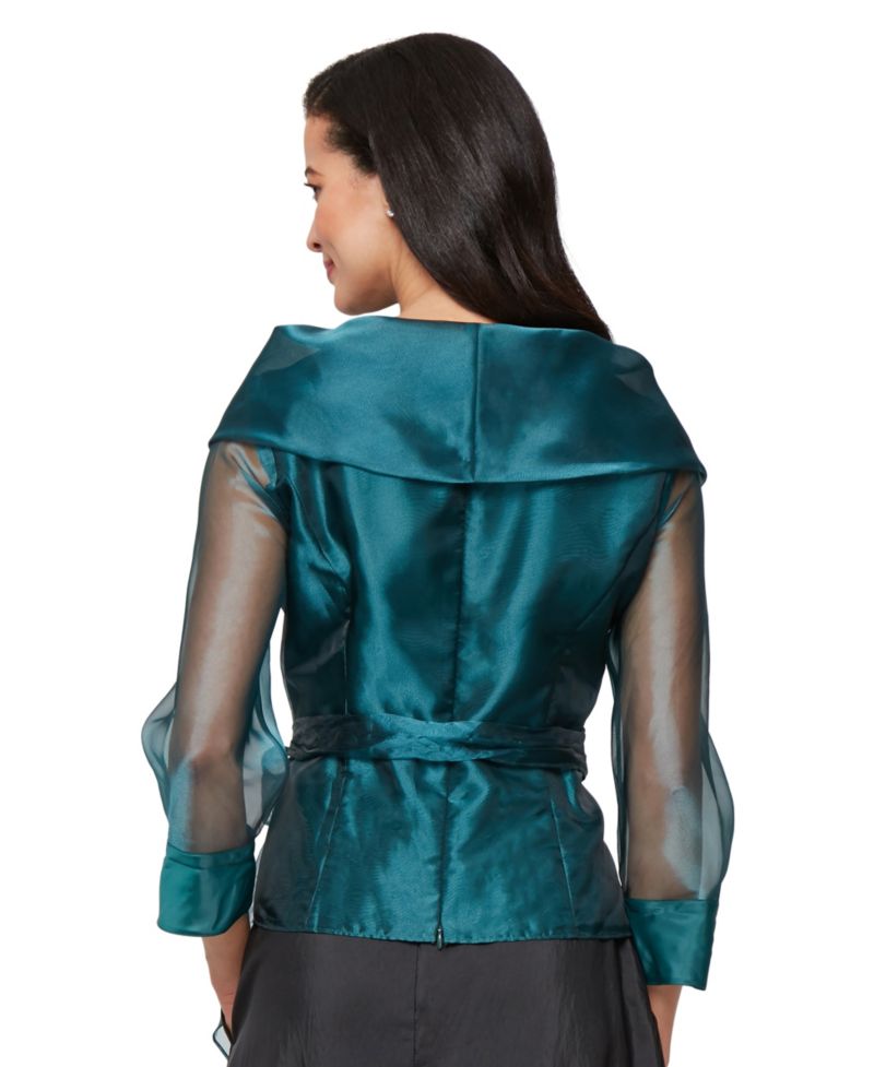 Petite Tie-Front Tulle Top