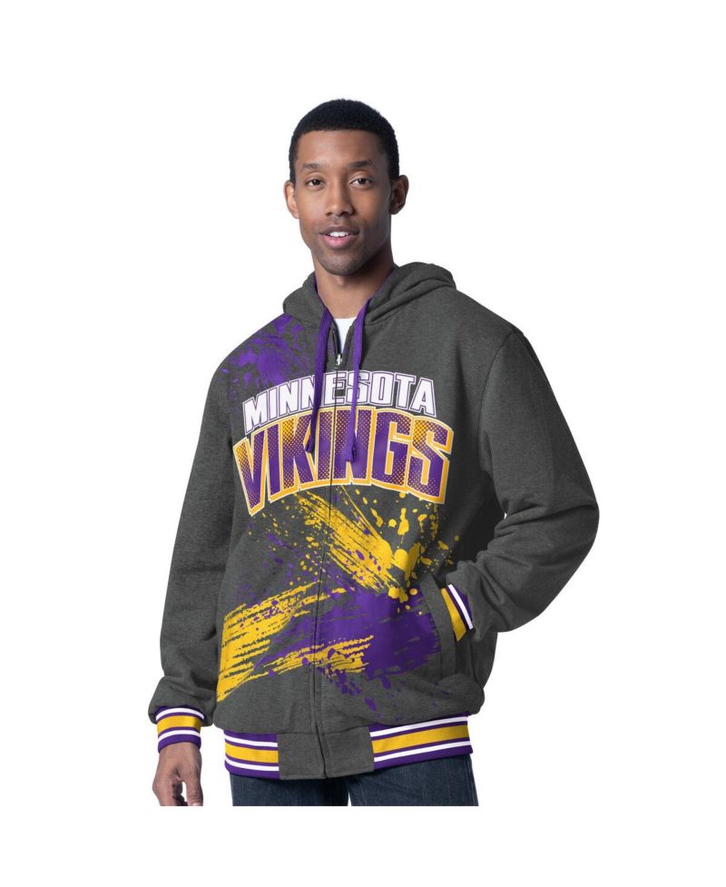 Men's Purple/Charcoal Minnesota Vikings Dual Threat Reversable Full-Zip Jacket