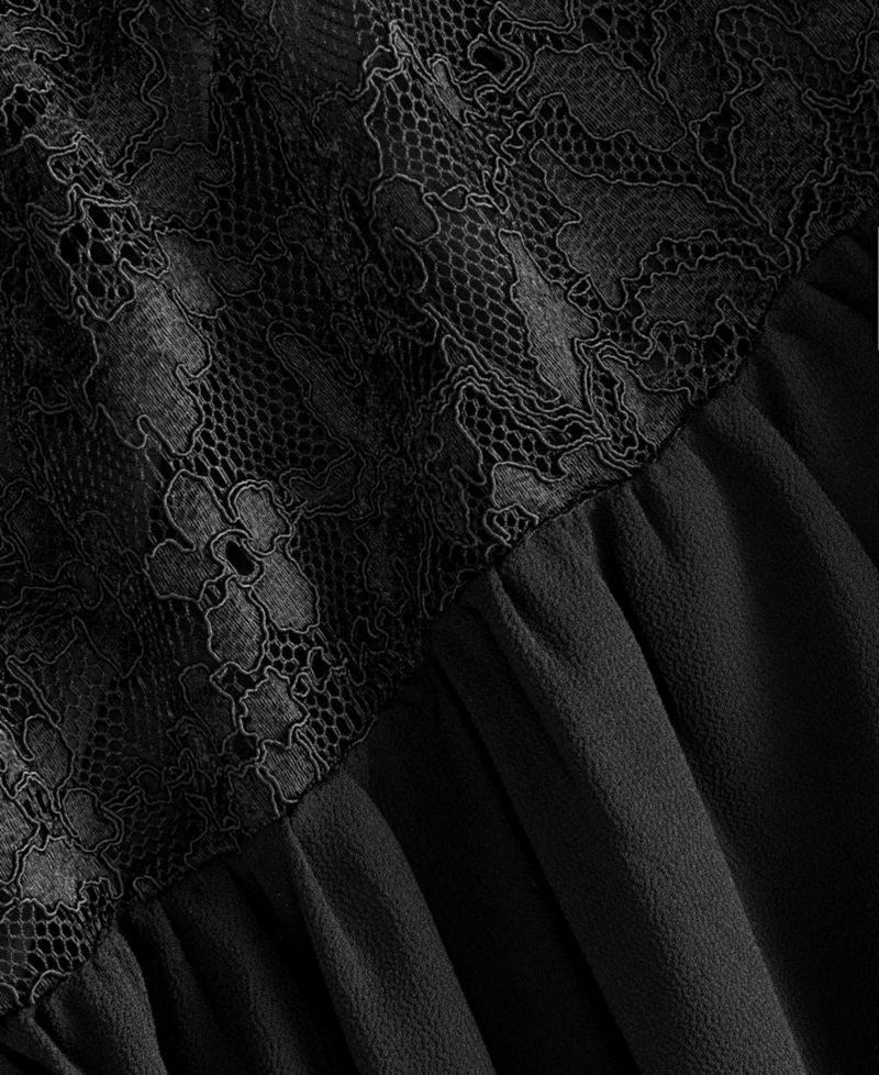 Women's Lace-Trim Tiered Midi Skirt