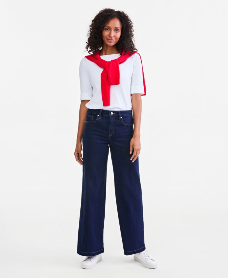 Petite High-Rise Wide-Leg Jeans