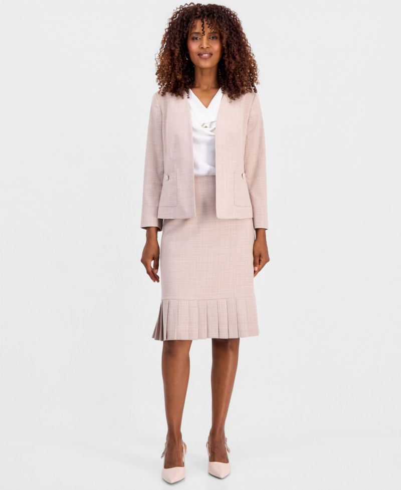 Women's Collarless Open-Front Blazer