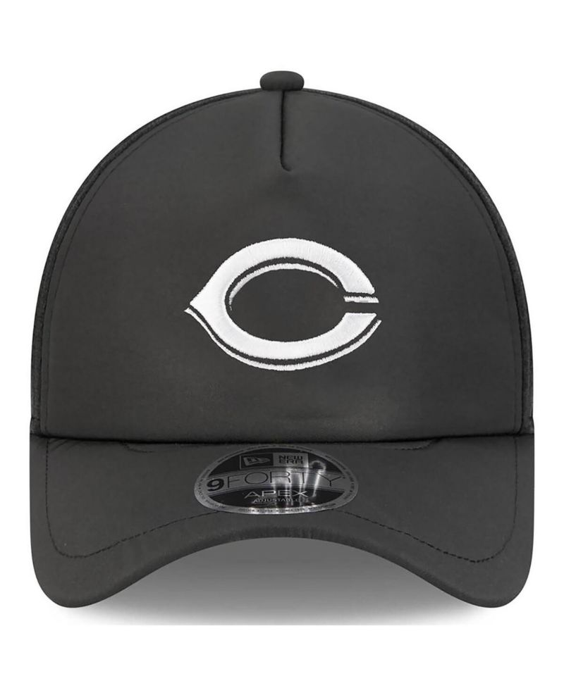 Men's Black Cincinnati Reds 2026 Batting Practice Apex 9FORTY Adjustable Trucker Hat