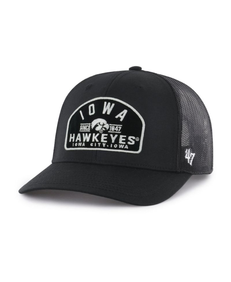 Men's '47 Black Iowa Hawkeyes Leland Trucker Adjustable Hat