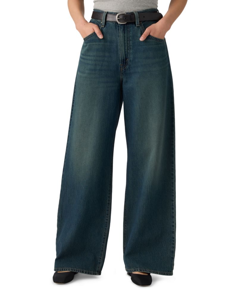 Women's Cinch-Waist Lightweight Baggy Jeans
