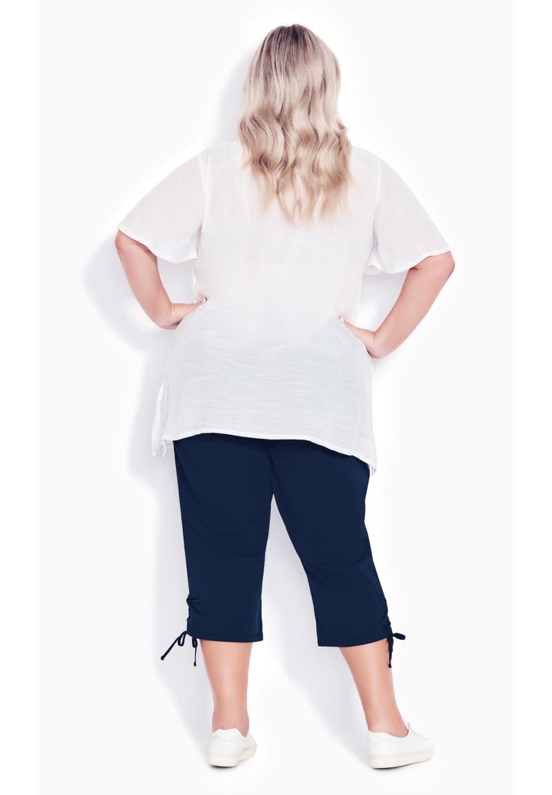 Women's Plus Size Cotton Cinch Capri