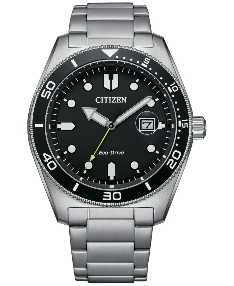 Eco-Drive Men's Stainless Steel Bracelet Watch 43mm