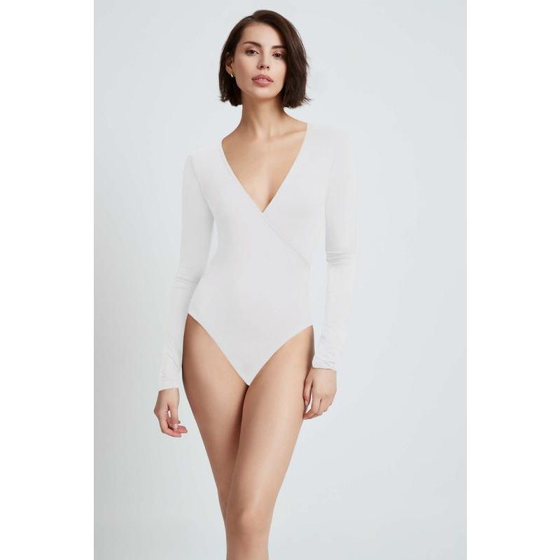 Women's Zora Wrap V-Neck Long-Sleeve Jersey Bodysuit