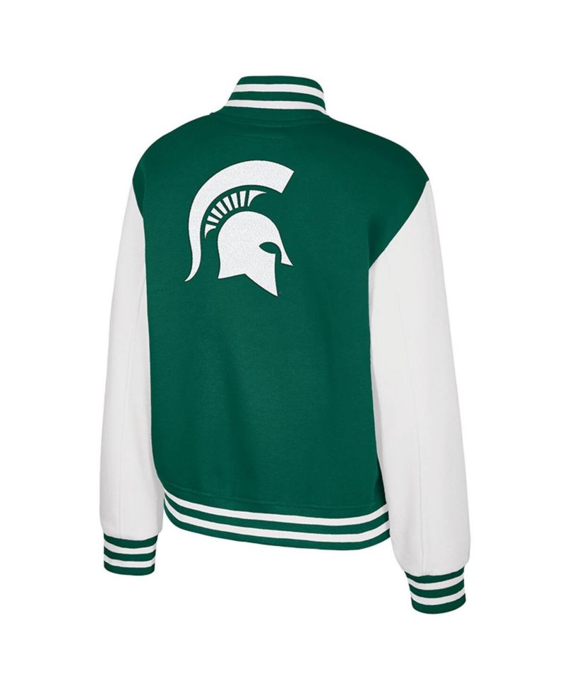 Women's Green Michigan State Spartans French Baguette Full Snap Fleece Jacket