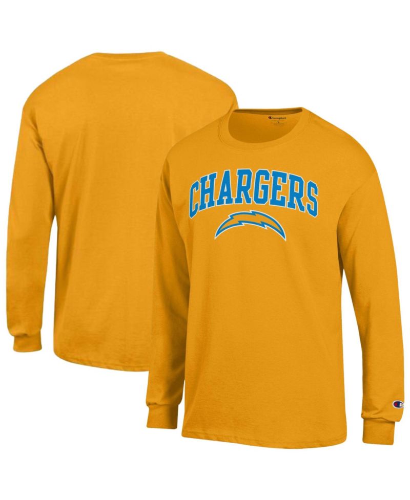 Men's Gold Los Angeles Chargers Arch Over Logo Long Sleeve T-Shirt