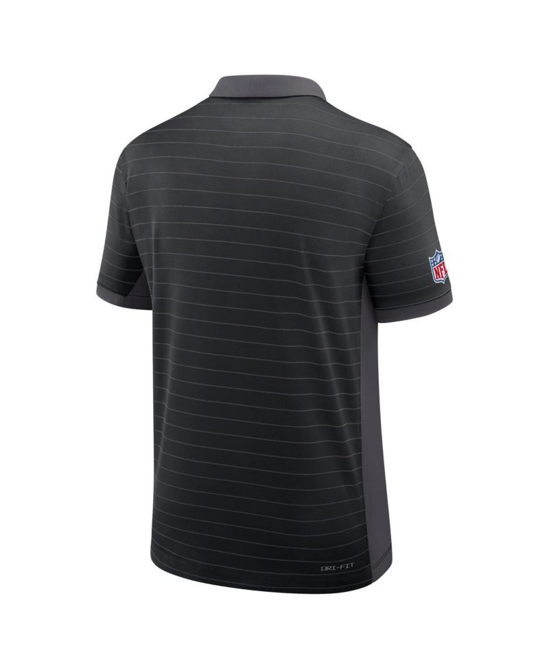 Men's Black Philadelphia Eagles Sideline Victory Stripe Performance Polo Shirt