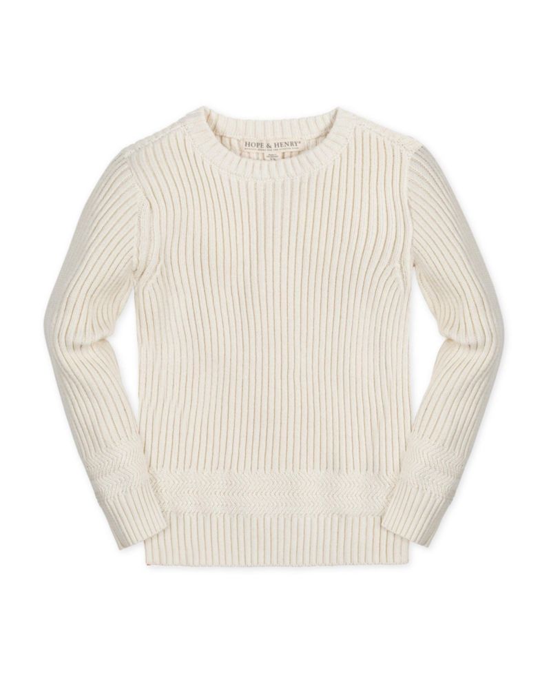 Baby Boys Hope and Henry Long Sleeve Herringbone Detail Crew Neck Pullover Sweater