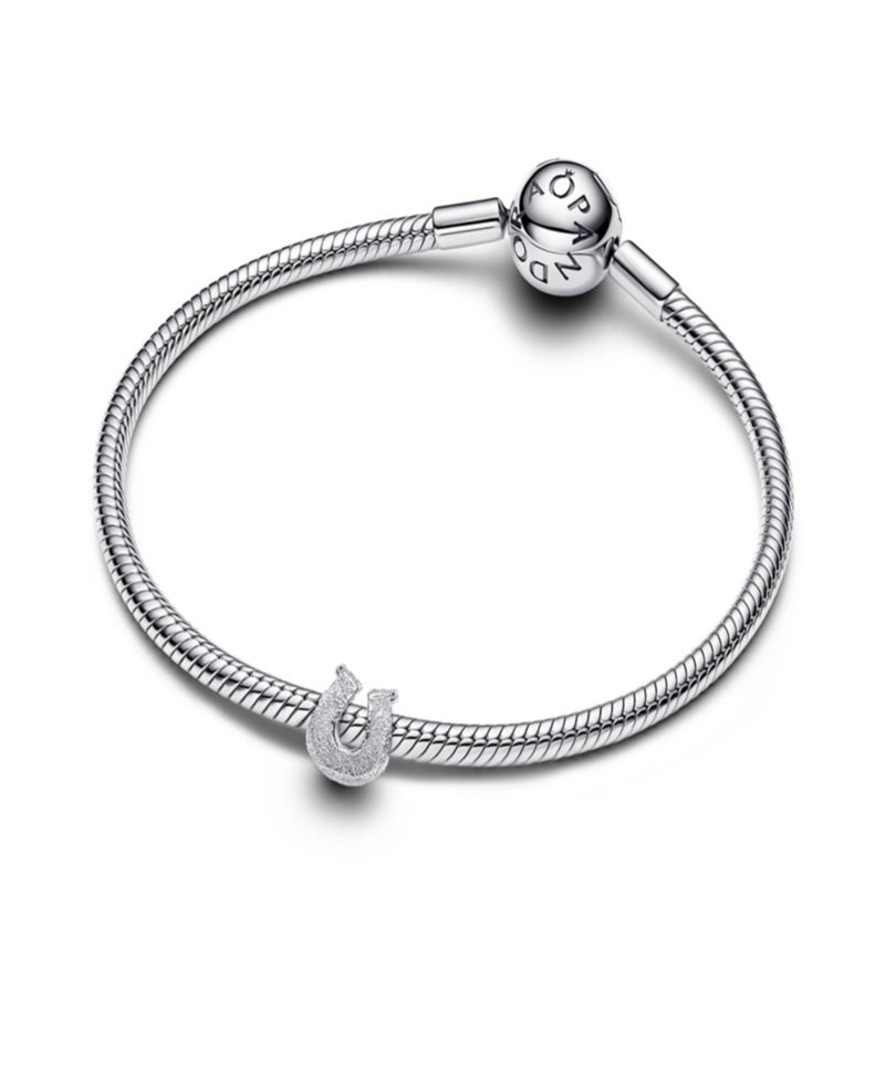 Silver Textured Horseshoe Mini Charms