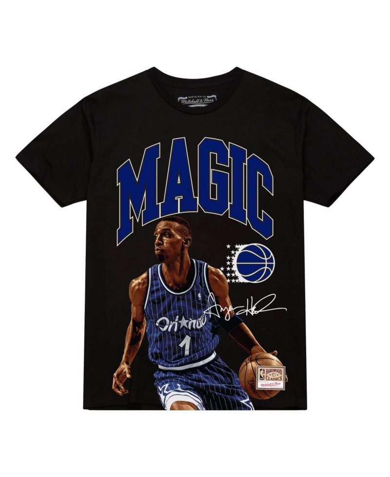 Men's Penny Hardaway Black Orlando Magic Hardwood Classics Player Arch T-Shirt
