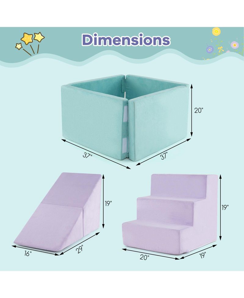 3-in-1 Suede Soft Play Set