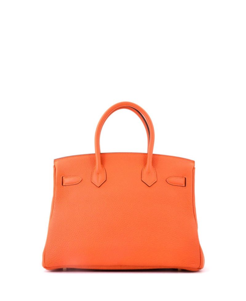 Pre-Owned Hermes Birkin 30 Handbag Orange Togo with Gold Hardware