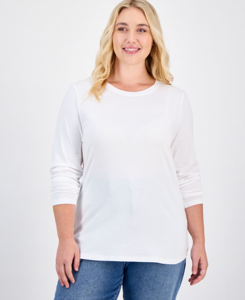 Plus Size Long Sleeve Crewneck Top