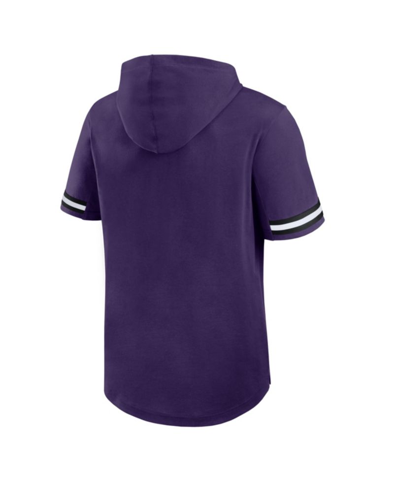 Men's Purple Baltimore Ravens Optimal Play Short Sleeve Hooded T-Shirt