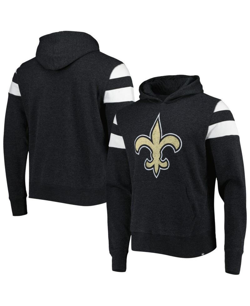 Men's Heathered Black New Orleans Saints Premier Nico Pullover Hoodie