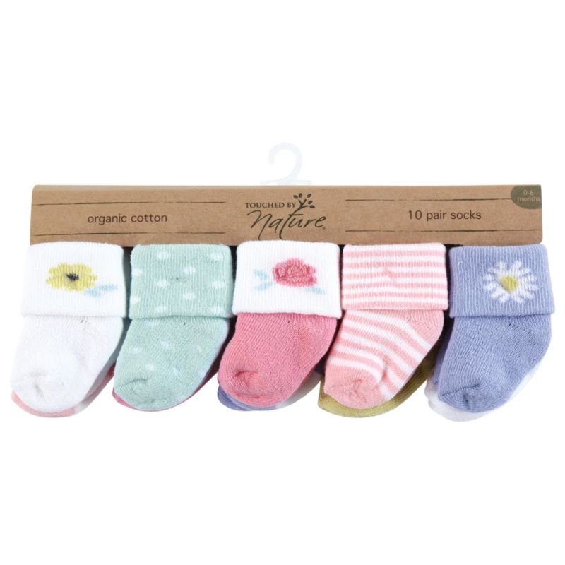 Baby Girls 10Pk Natural Terry Socks