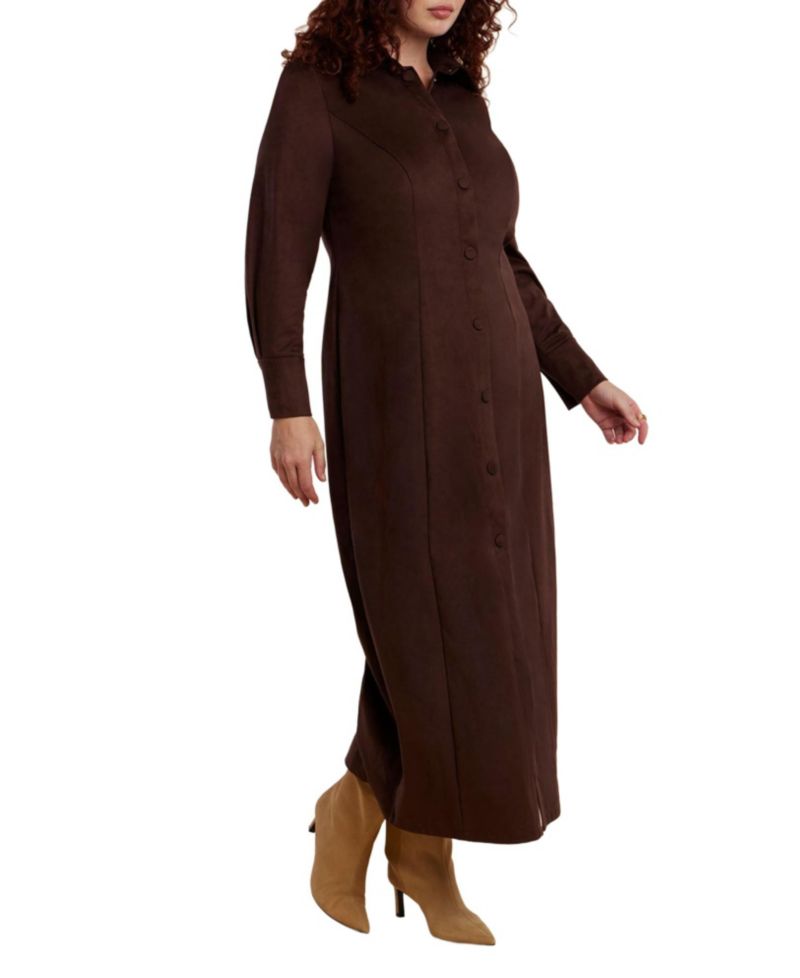 Women's Suede Shirt Dress
