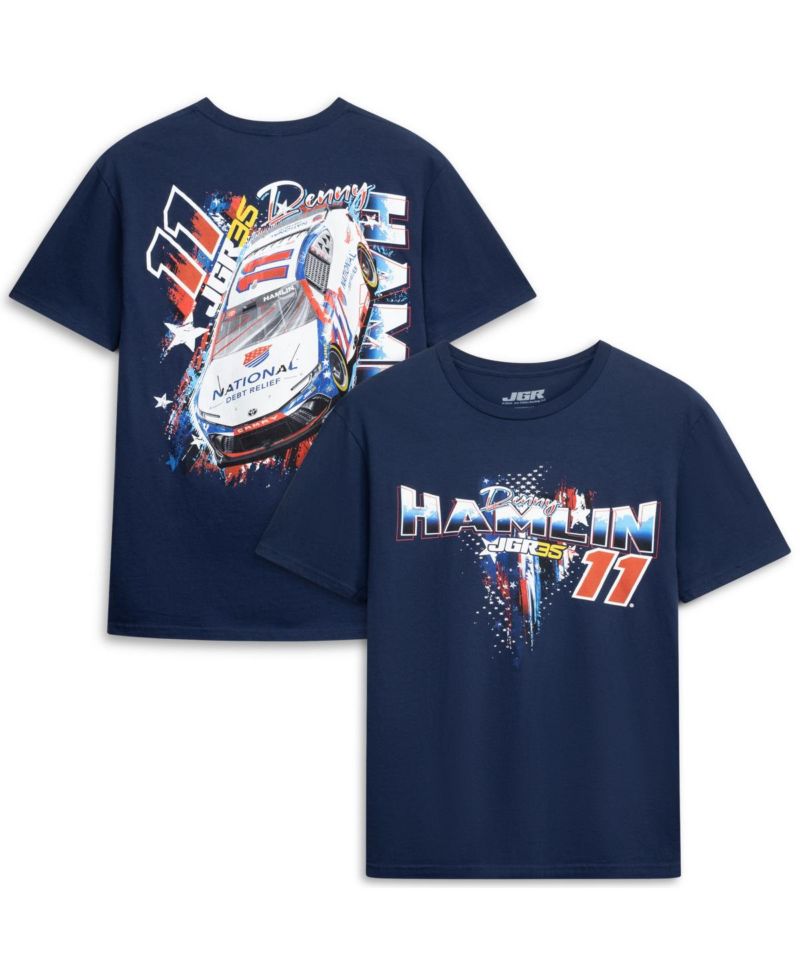 Men's Navy Denny Hamlin 11 Debt Relief T-Shirt