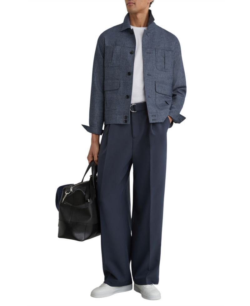 Men's Lagos Lightweight Textured-Weave Shirt Jacket