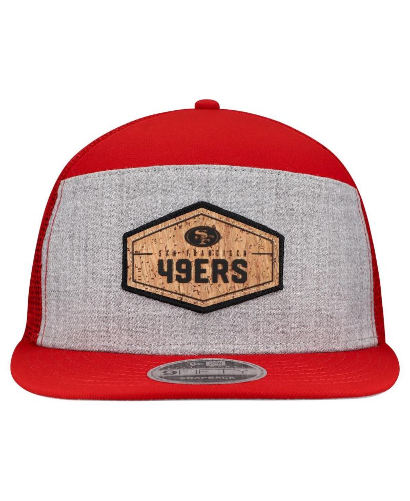 Men's Gray/Scarlet San Francisco 49ers Cork Split Panel 9FIFTY Trucker Snapback Hat