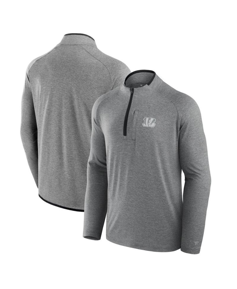 Men's and Women's Charcoal Cincinnati Bengals Front Office Performance Primary Quarter-Zip Jacket