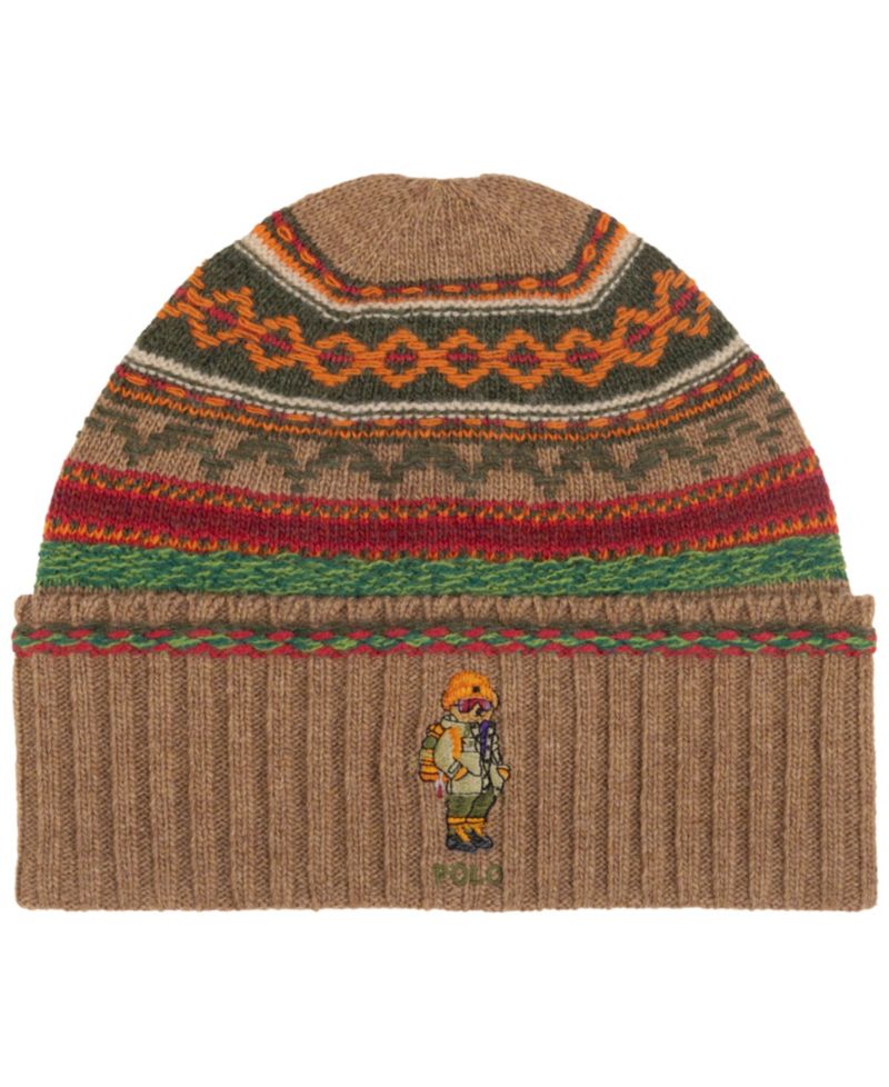 Men's Fair Isle Redrock Bear Beanie