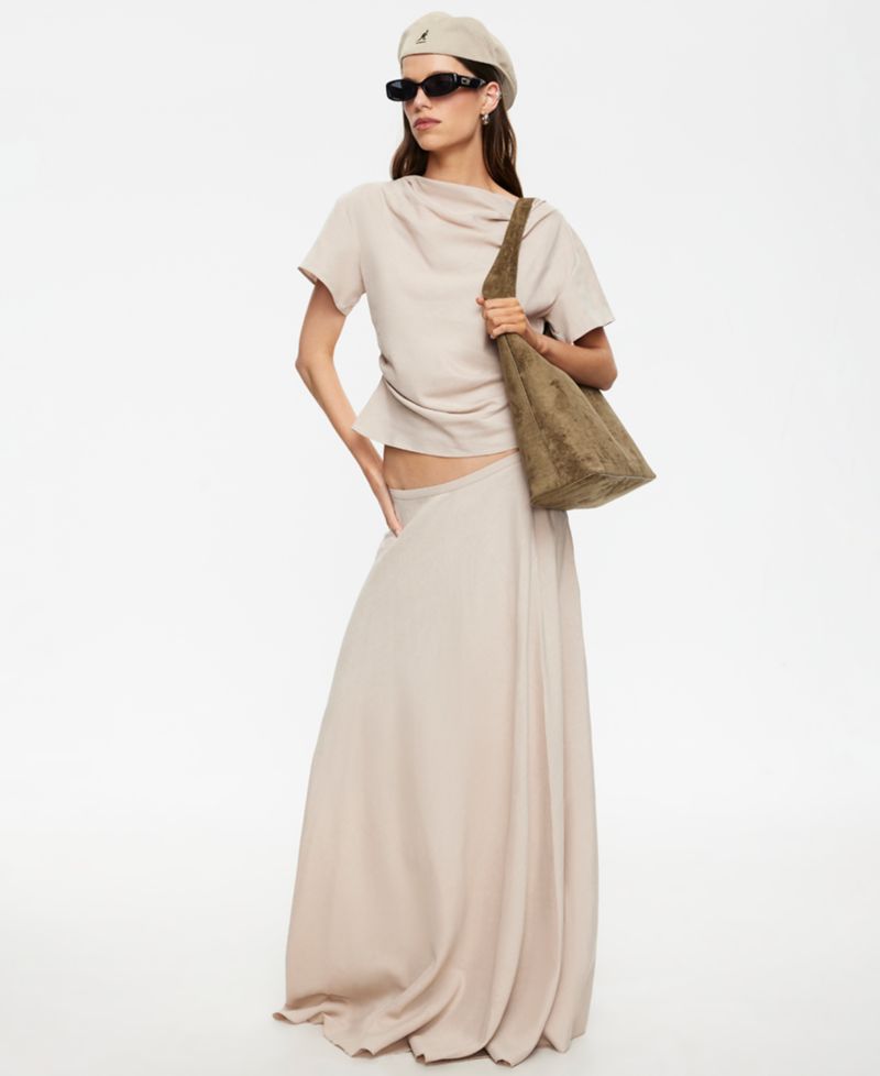 Women's Linen Halcyon Short-Sleeve Asymmetric Top