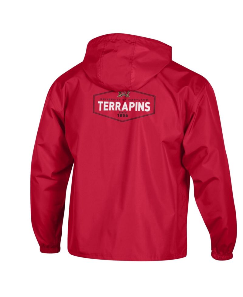 Men's Red Maryland Terrapins Delay Packable Half-Zip Jacket