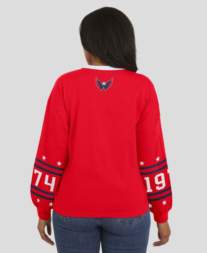 Women's Red Washington Capitals Long-Sleeve Sport T-Shirt