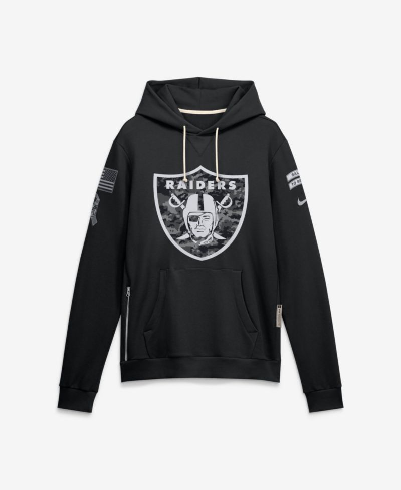 Men's Black Las Vegas Raiders 2026 Salute to Service Sideline Pullover Hoodie