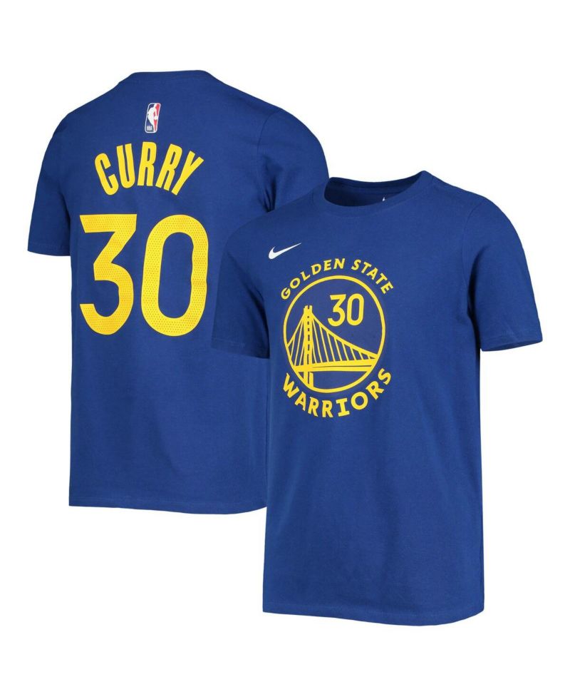 Youth Stephen Curry Royal Golden State Warriors Logo Name & Number Performance T-Shirt