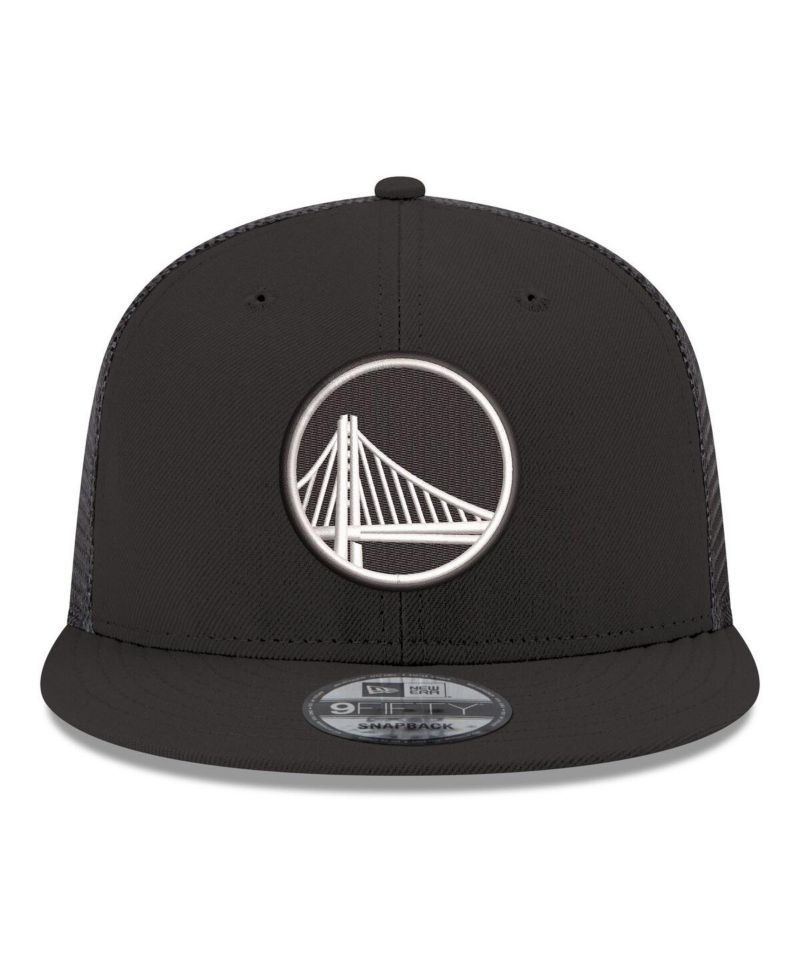 Men's Black Golden State Warriors Core Logo Meshback 9FIFTY Snapback Hat