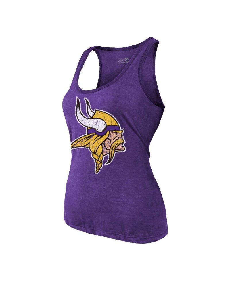 Threads Women's J.J. McCarthy Purple Minnesota Vikings Name & Number Tri-Blend Scoop Neck Tank Top