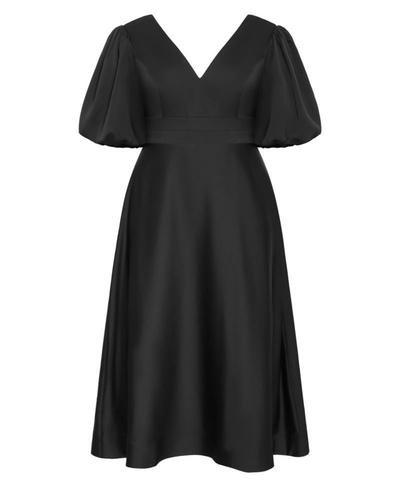 Plus Size Lula Puff Sleeve Midi Dress