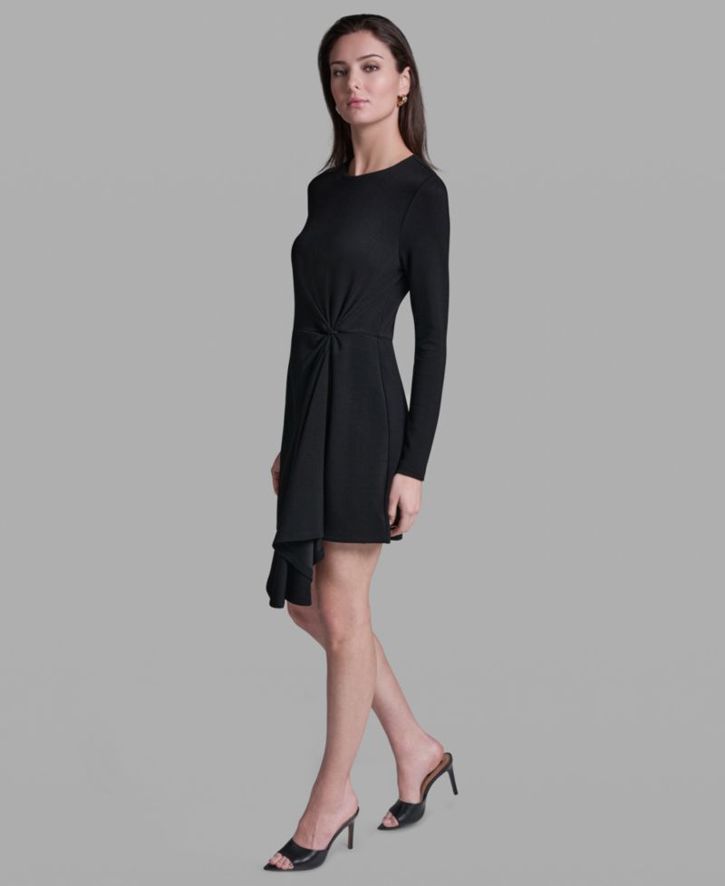 Women's Long-Sleeve Black Mini Dress