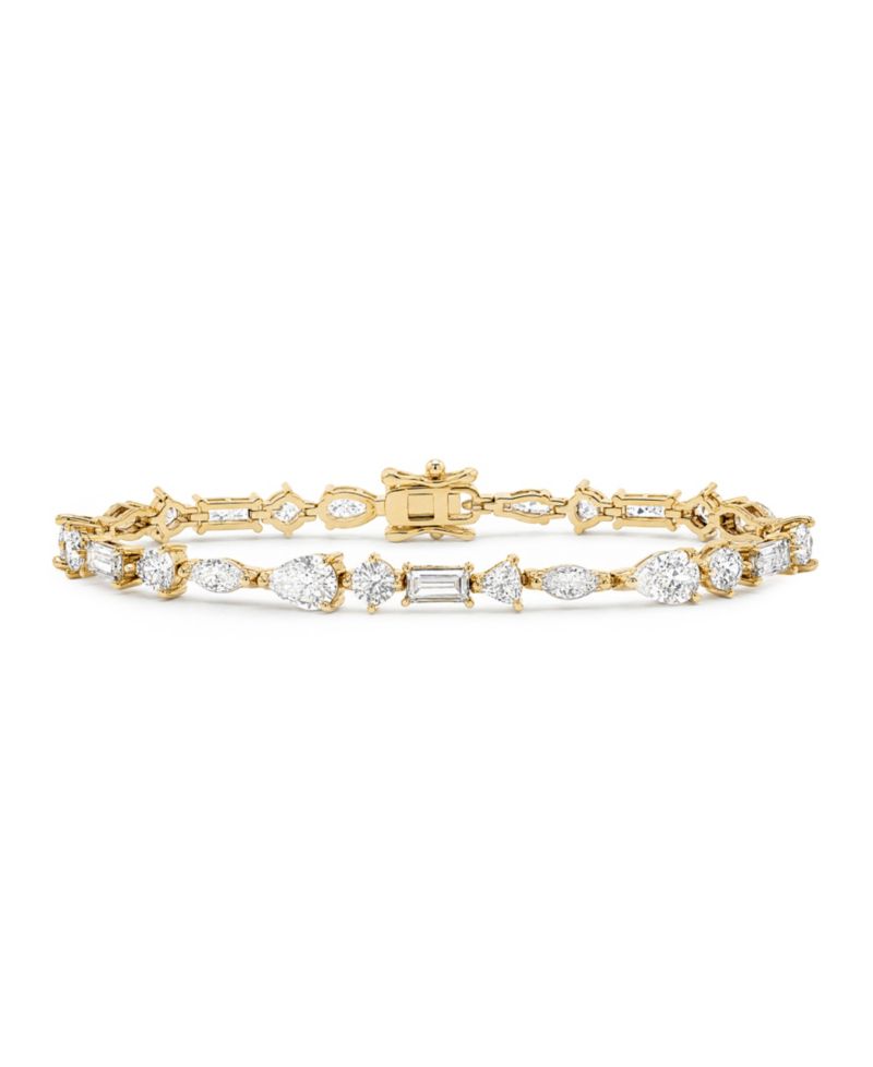 18k Gold-Plated Multi Shape Tennis Bracelet