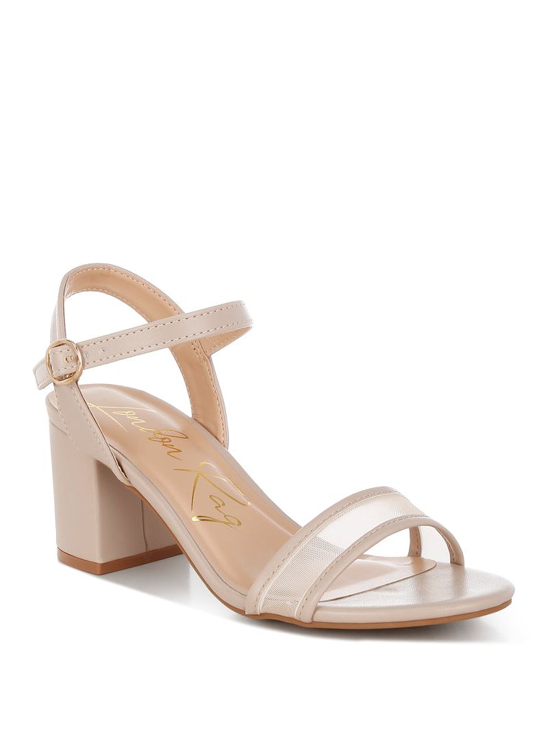 Womens Orpina Mesh Pin Buckle Block Heels
