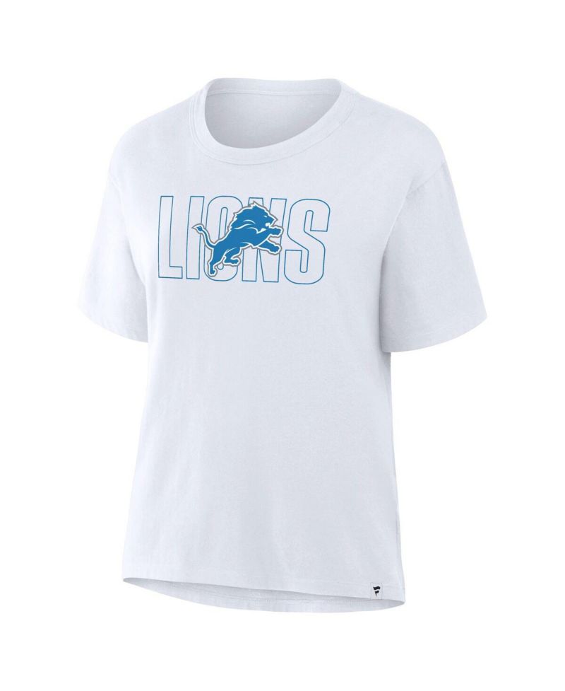 Women's Ash Detroit Lions Line Em Up T-Shirt