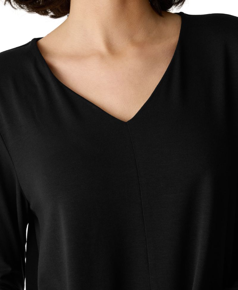 Women's Lyocell V-Neck Long-Sleeve Tunic