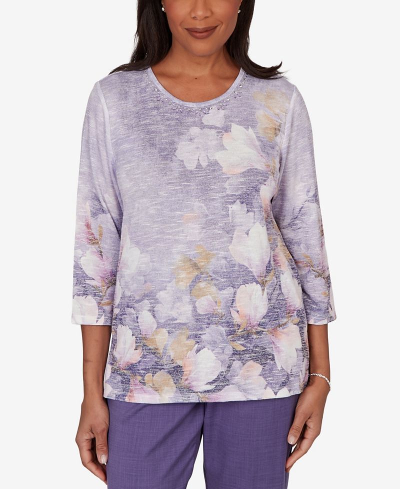 Petite Grand Bazaar Amethyst Floral Top