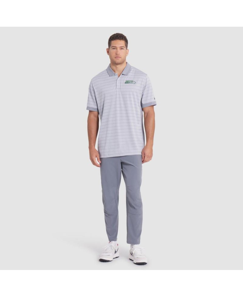 Men's Wolf Gray Seattle Seahawks 2025 Rivalries Collection Sideline Victory Striped Dri-FIT Polo Shirt