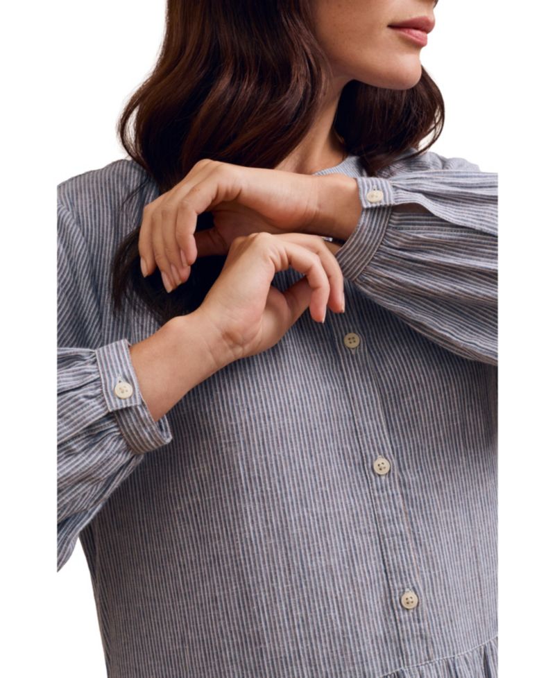 Women's Button Front Midi Shirt Dress