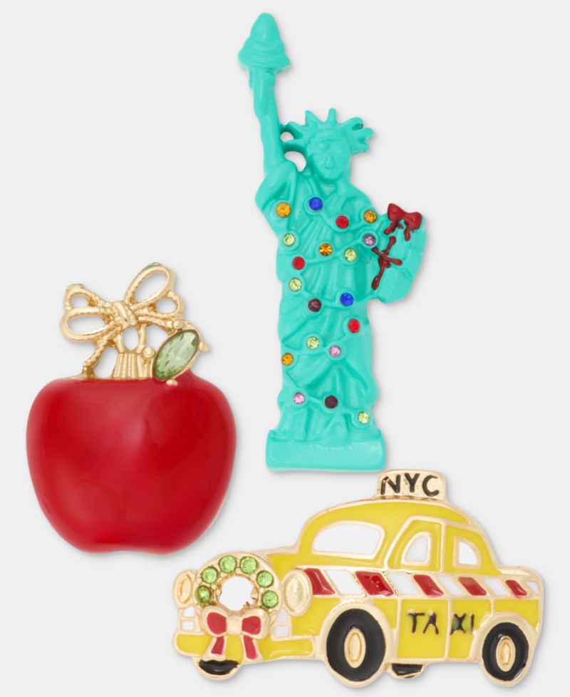 NYC Holiday Pins, Set of Three