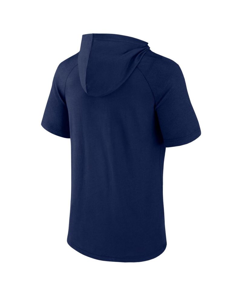 Men's Navy Penn State Nittany Lions Double Arch Raglan Short Sleeve Hoodie T-Shirt